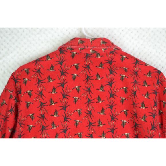 Cabela's Men's XL Vintage Red Flannel Flying Geese Heavyweight Button Up Shirt - Picture 9 of 11